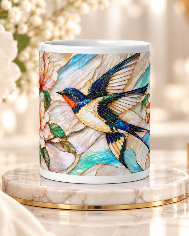Mug Colibri Vitrail, création RoseVia
