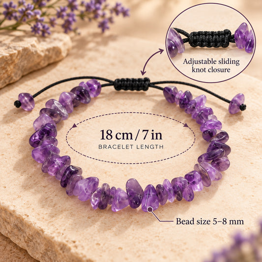 Bracelet en Pierres Naturelles, Cordon Ajustable