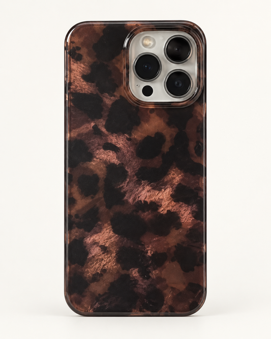Coque iPhone Écaille de Tortue, Finition Brillante Chic