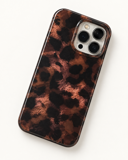 Coque iPhone Écaille de Tortue, Finition Brillante Chic