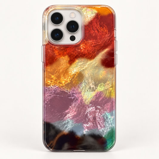 Coque iPhone Marbre Holographique Multicolore