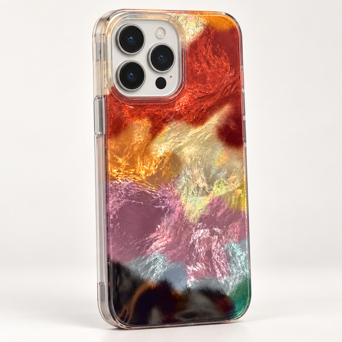 Multicolor Holographic Marble iPhone Case