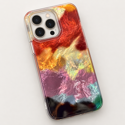 Multicolor Holographic Marble iPhone Case
