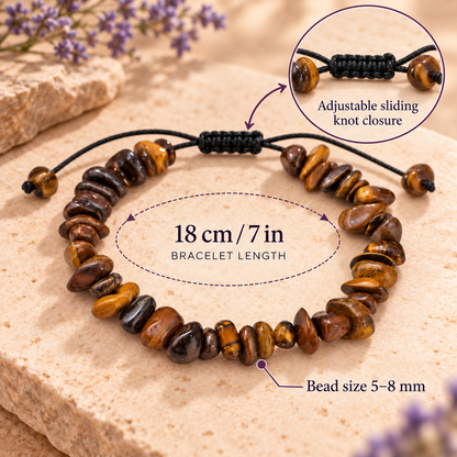 Bracelet en Pierres Naturelles, Cordon Ajustable